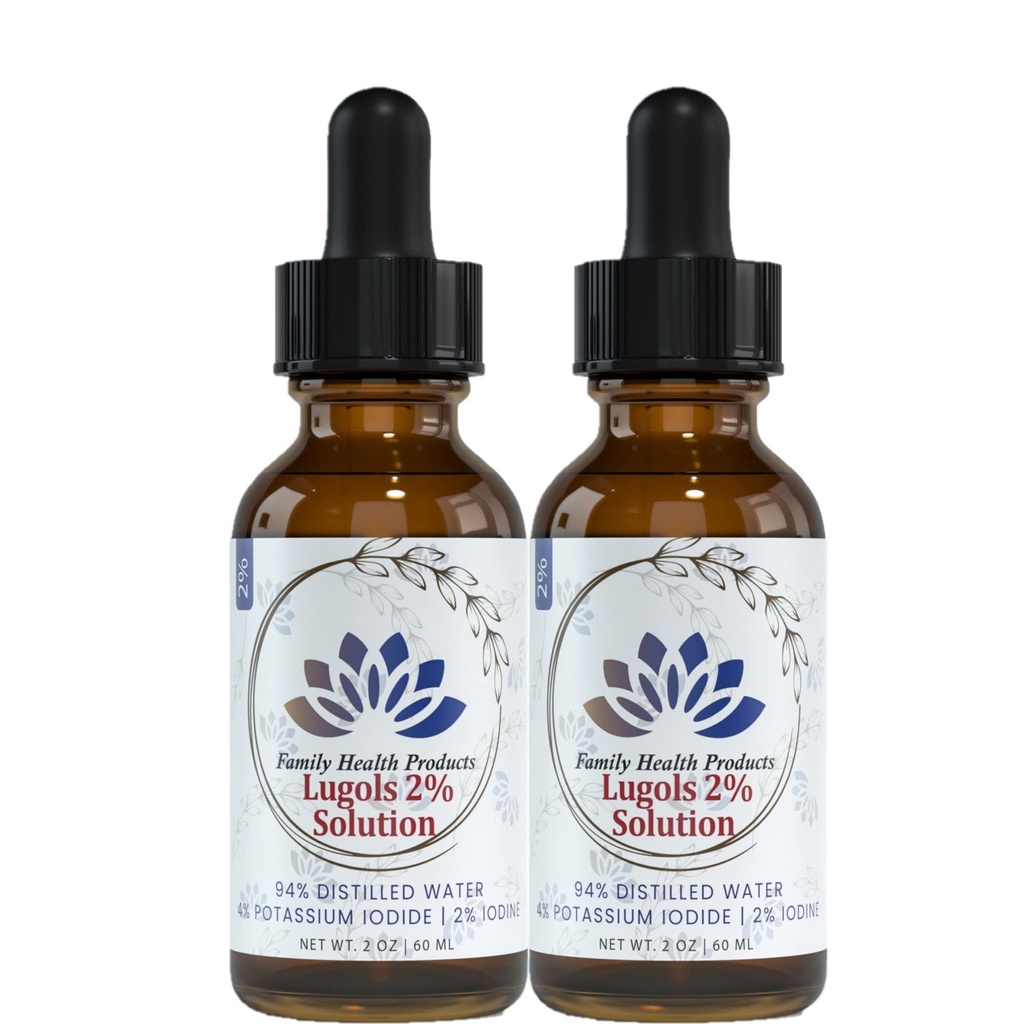 Lugols Jod Solution 2% 2 fl oz Liquid Drops Isododide Solution 2 Procento Jod Drops 124; 1200 Liquid Drops by Family Health Products