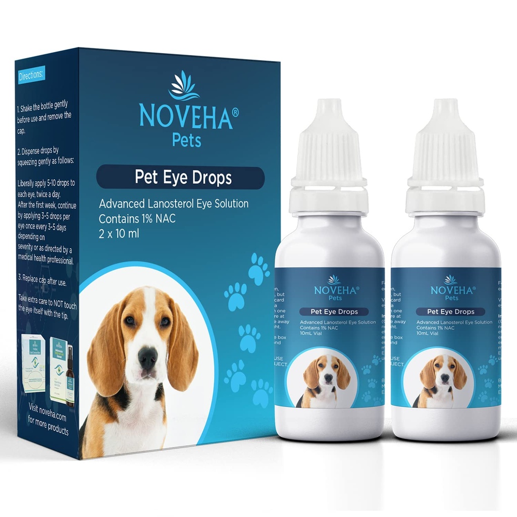 NOVEHA Pet Drops I124; Advanced Lanosterol Solution + NAC (2 x 10 ml)