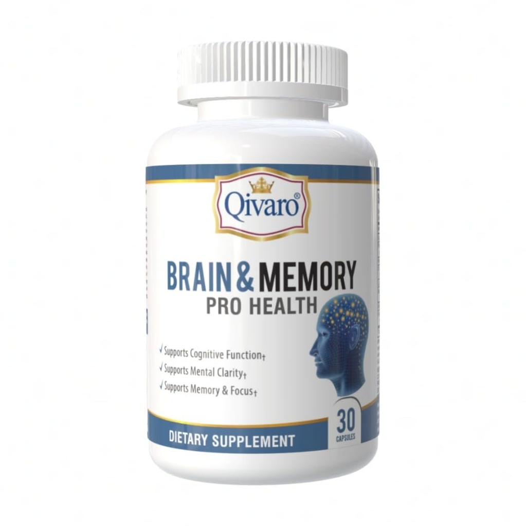 Brain & Memory Pro Health - Přírodní podpora kognitivní funkce - Příplatek paměti a mysli pro zdraví mozku - Vegan a non-GMO - Vyrobeno v USA - 30 Kapsle