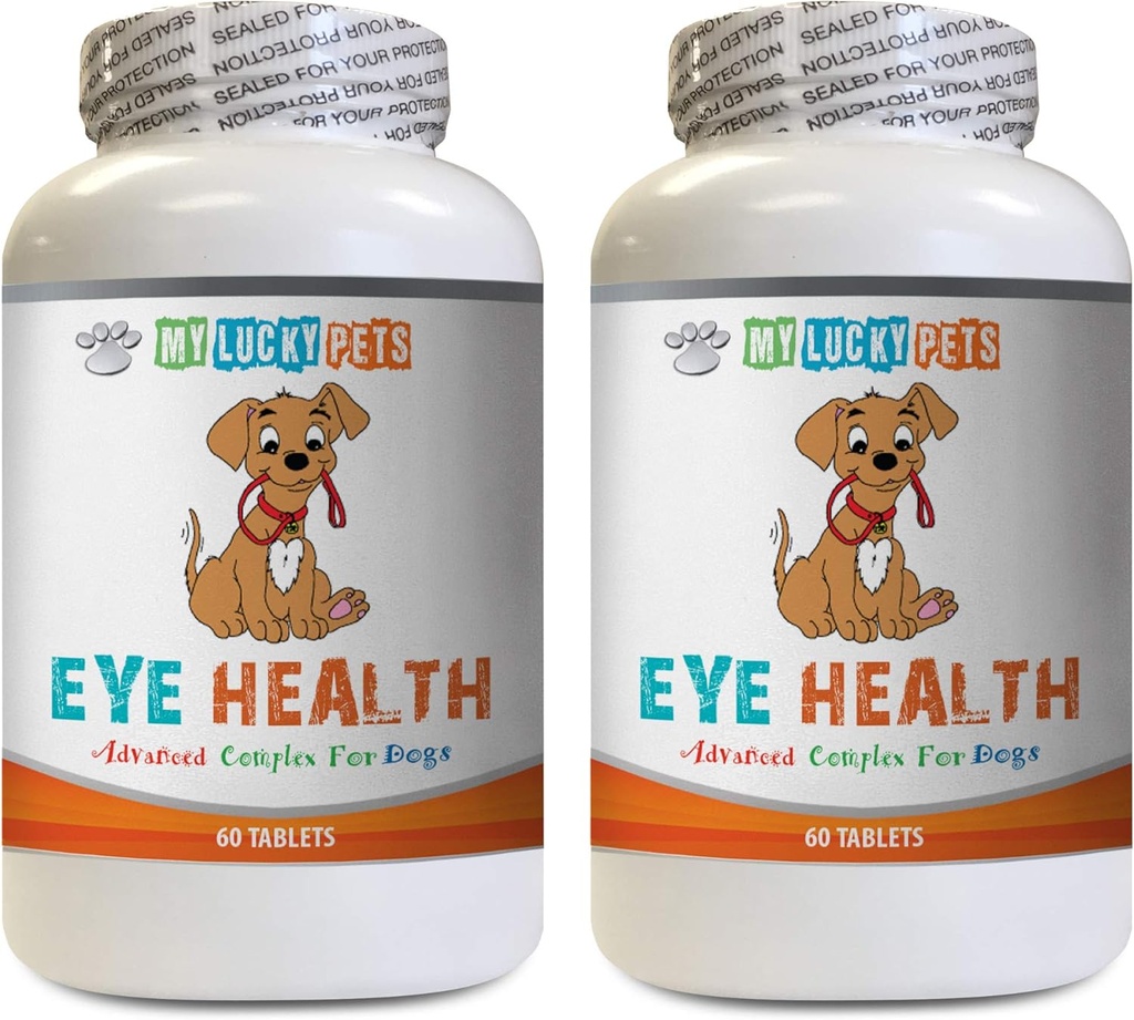 Doplněk očí psa - Psí oko Zdraví - Pokročilý vzorec - Výhody Vize - Imunitní podpora - Dog Vitamin Heart - 2 Lahve (120 procedur)