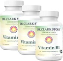 Bernard Jensen 's Dr. Clark Store Vitamin B1 Thiamin 500mg doplněk -Thiamin B1 dodatek pro zdravý nervový systém a energetický metabolismus, gluten- free, mlékárenské zdarma - 100 Želatinové kapsle 3Pack