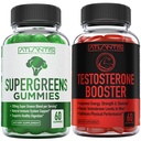 Atlantis Nutrition Supergreens 60 Gummies + Testosteron Booster 2- Pack (120 Gummies)