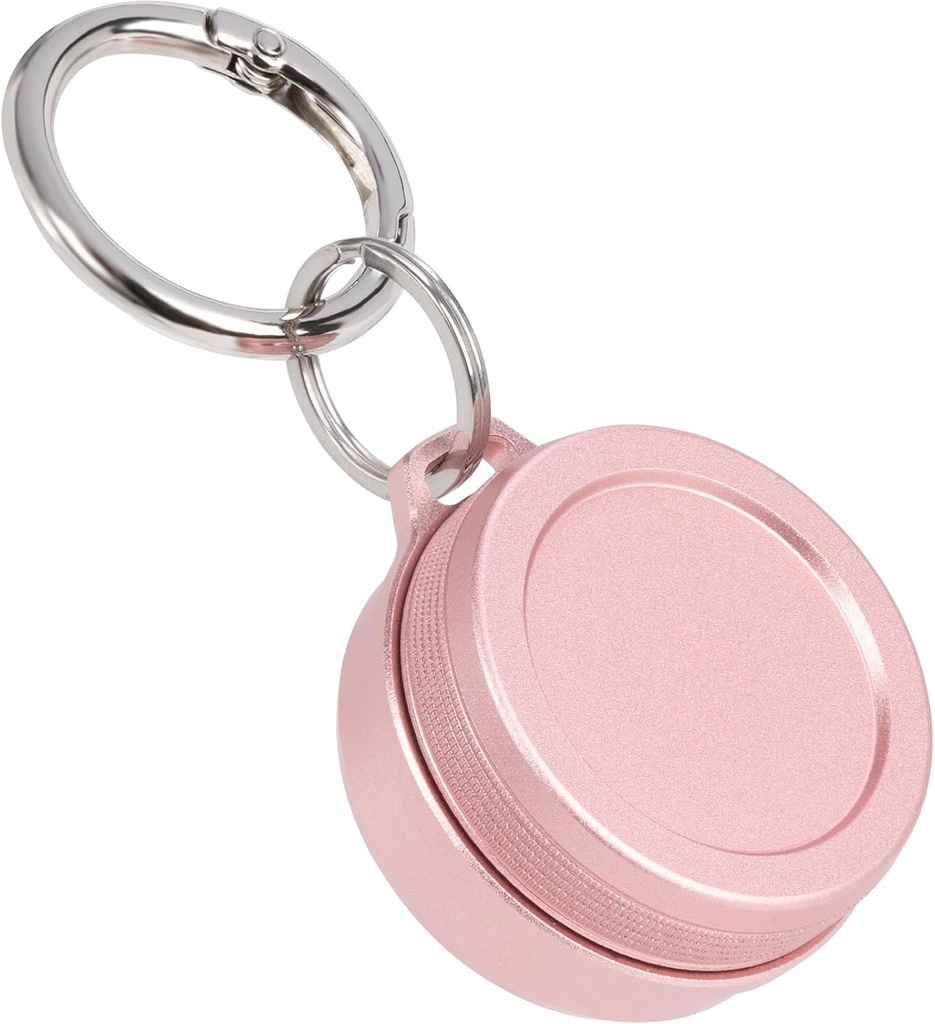Denní Metal Carrying Case - Přenosný keychain Pill Holder, Vodotěsné malé cestovní pilulky Kontejner pro špunty, kompatibilní s Loop, Eargasm & Vibes, Kompaktní Mini Purse Pill Box (růžová)