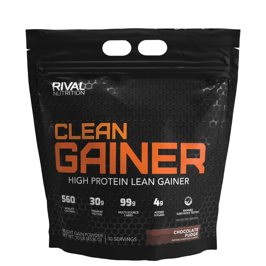RIVAL NUTRITION Clean Gainer - Čokoláda Fudge, 10 liber.