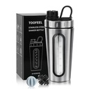 TOOFEEL Shaker Lahvičky pro proteinové směsi 28 oz Stainless Steel Protein Shaker s 2 míchací koule, nezůstávají studené / horké, Viditelné okno Shaker Cups, nepropustné, BPA zdarma láhev Shaker