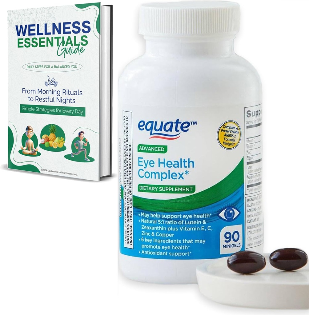 Advanced Eye Health Minigels 90 Počet, Karotenoid Směs s Lutein & Zeaxanthin + Vitamíny E, C, zinek a měď (45 dnů dodávky)