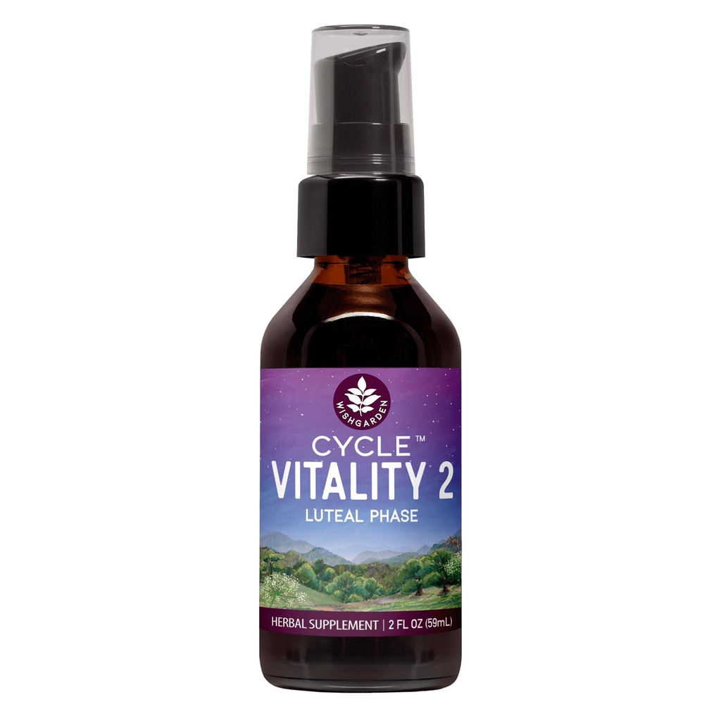 WishGarden Byliny Cyklus Vitalita 2 Luteal fáze - Plant- Based Progesterone Dodatek s Wild Yam & Vitex Chasteberry Podporuje zdravé menstruační cykly, plodnost a zdravé Progesterone úrovně, 2oz