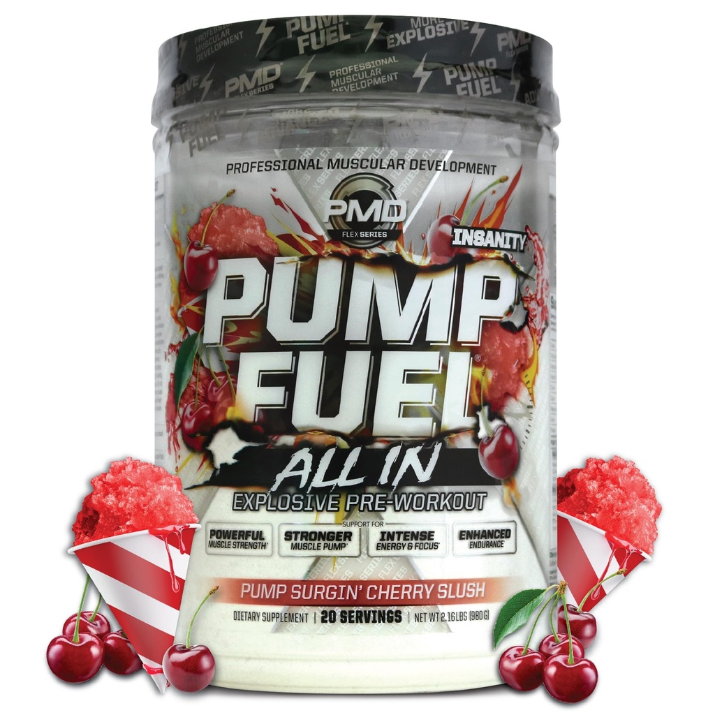 PMD sportovní čerpadlo palivo vše v šílenství, Ultimate Pre Workout Powder & Muscle čerpadla, Maximální síla energie, Focus, Vytrvalost & Recovery, Creatine & Beta Alanin, Pump Surgin 'Cherry Slush, 20 Služby