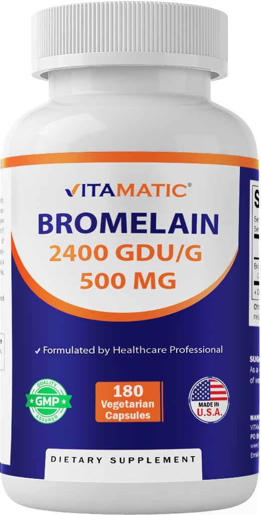 Vitamatic Bromelain dodatek 500mg - 2400 GDU / g - 180 Kapsle