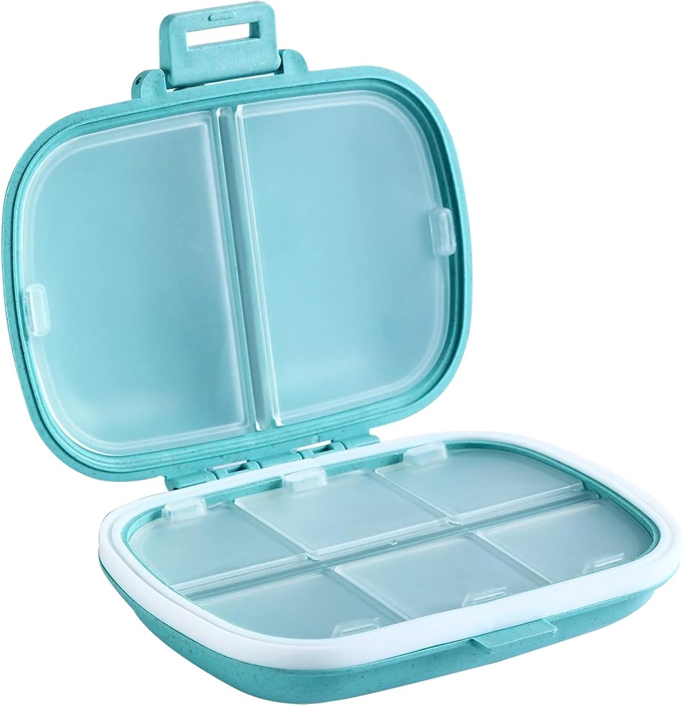 Holii Travel Pill Organizátor, 8 Compartments Přenosný Pouzdro na Pill, Denní Pill Box držet vitamíny, Malé Pill Kontejner pro Pocket Purse Medicine Organizátor