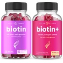 NutraChamps Kompletní Biotin Bundle pro vlasy, kůže a nehty. Biotin & Biotin +