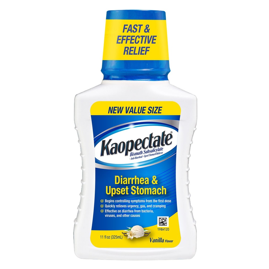 Kaopectate Vanilla Multi- Symptom - Průjem Léky pro dospělé s Bismuth Subsalicylát, Anti- Průjem Medicine pro Somech Relief - 11oz