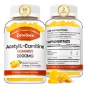 2 Pack Acetyl L- karnitinové gumy, L- karnitin dodatek pro ženy a muže, Nutriční dodatek pro zvýšení energie, imunita a zdraví mozku, Vegan, Non- GMO, Mango Flavor, 120 Počet