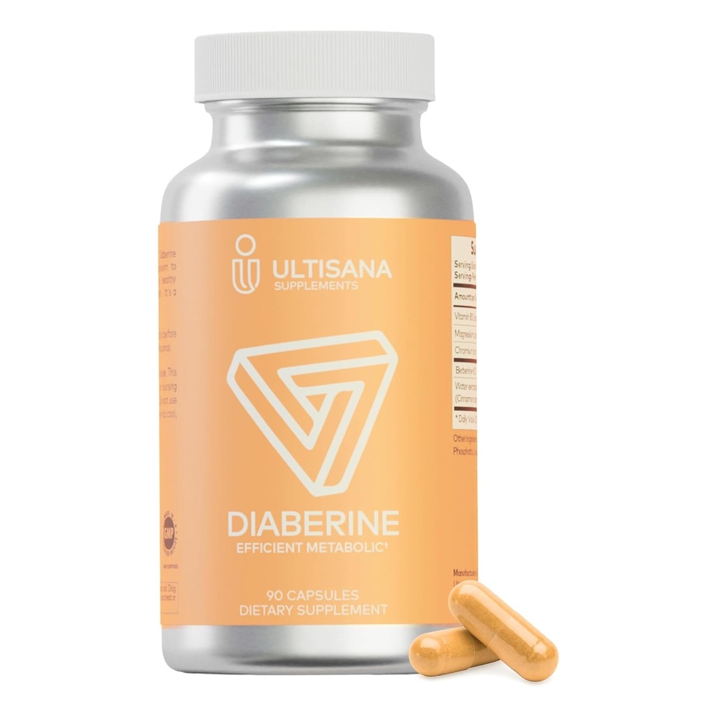Diaberine Berberine HCL dodatek 124; Podporuje srdeční zdraví, Energy Boost, Metabolismus a imunitní funkce CLAS124; Berberine 500mg s vitaminem B12, Magnesium & Chromium CLAS124; Non- GMO & Vegan, 90 Počet