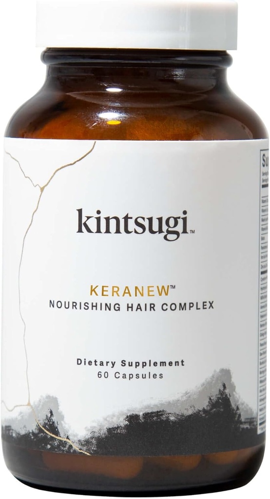 Kintsugi KeraNew Nurishing Hair Complex - Nápověda Combat Známky stárnutí vlasů, dodatek pro silné, objemné struny - podporuje zdravé, Fuller vypadající vlasy w / Keratin, kolagen, & Biotin (60 Kapsle)