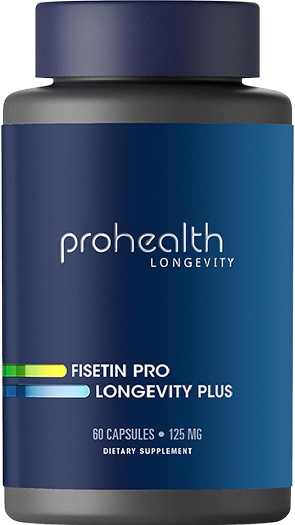 ProHealth Fisetin Supplements- 15X Lepší absorpce z Polyfenol Blend + MCT Oil. Třetí strana Testována Pure. USA vyráběné. Výkonný antioxidant + Senolytický. Fisetin dodatek 125mg X 60 Doručování