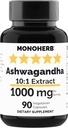 MONOHERB Ashwagandha Extract 1000 mg - 90 Vegetariánských tobolek