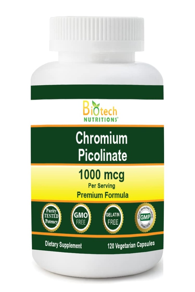 Pikolinát chromu 1000 MCG Podává 120 zeleninových tobolek