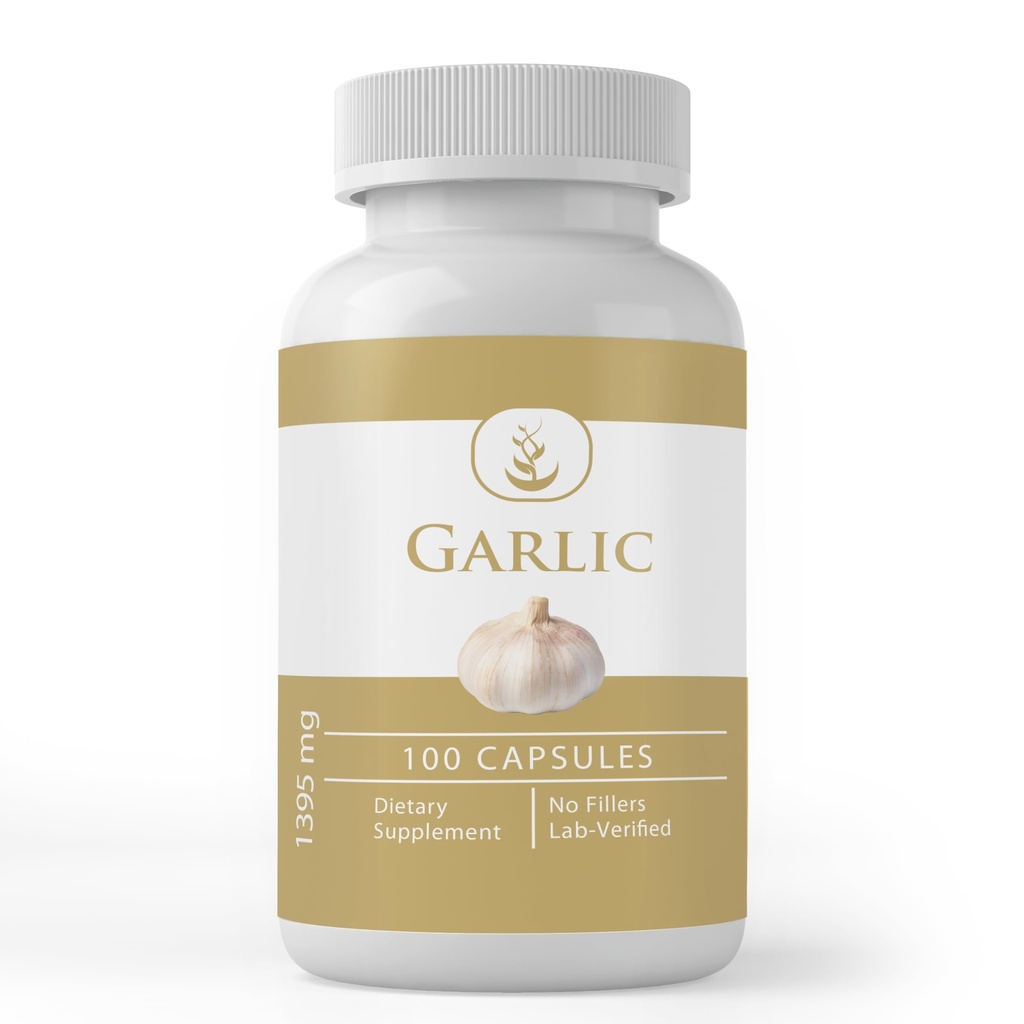 Čisté Původní ingredience Česnek Kapsle, (100 Kapsle) Vždy čisté, Žádné přísady nebo Fillers, Laboratoř ověřen