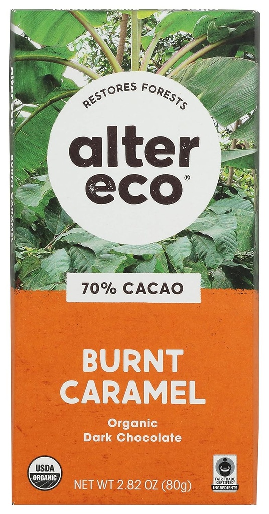 Alter Eco Choc Bar Drk Sltd Brnt Cr, 2.82 Oz (balení po 12)