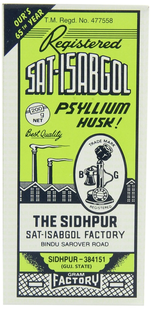 Telefon Sat- isabgol (psylium Husk), 200- Gram Boxy (balení po 5) Sirupy, 7 oz