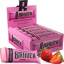 Braven Bar Strawberry Energy Bary (1.59 oz, Pack of 20) - Energy Chews with 5g Protein - On- the- Bear Energy Snacks for running, Touking, and Sports - Gluten Free Snacks for Setrvalá energie Boost