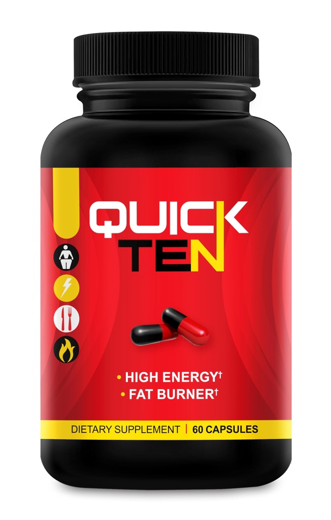 Quick Ten - Nejlepší hubnutí pilulky - Přírodní metabolismus Booster, Appetit Conpressant, Tuk Hořák pilulky - Premium dietní pilulky pro ženy a muže - Energie a Focus Směs - 60 Kapsle