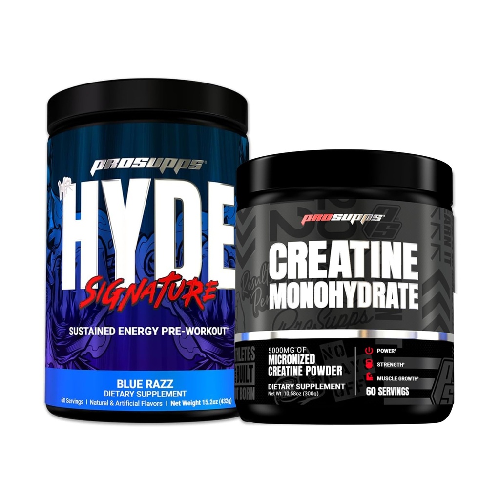 PROSUFPS Hyde Signature Setrvalá energie Přednáška, Modrý Razz - 60 Služeb, a Creatine 300 Bundle