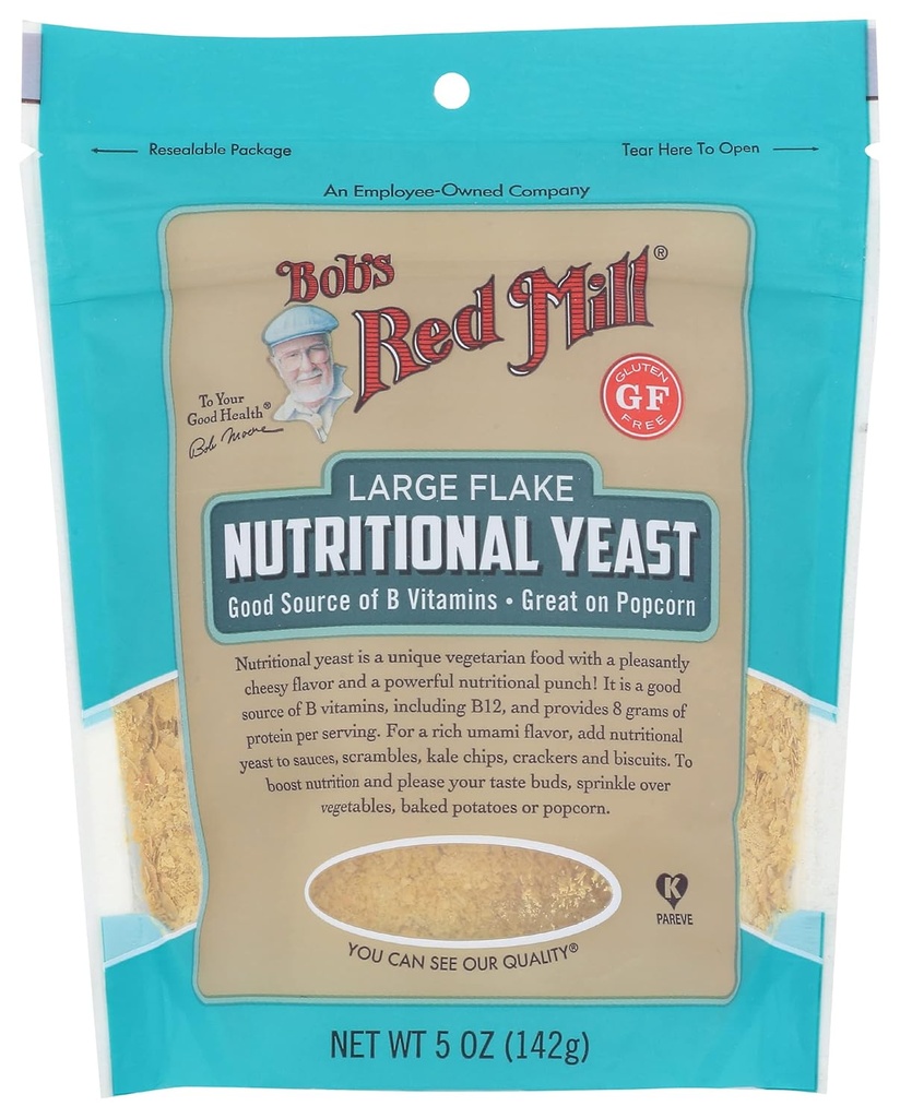 Bob 's Red Mill Nutritional Yeast, 5oz (Pack of 4) - Vegan, Paleo Friendly, Kosher