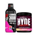 PROFUPS L- karnitin 3000 Stimulant Volný tekuté střely (31 Servings, Berry) a pan Hyde Signature Series Pre- Workout Energy Powerded Drink (30 Servings, Meloun) Bundle