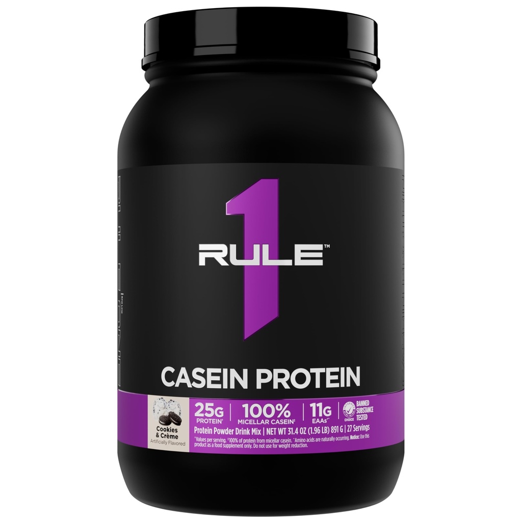 Pravidlo 1 Kasein Protein - 25g protein a 11g EAA Per Serving from Slow-Release Micelar Casein for Overnight Recovery and Setrvalá dodávka mezi jídlem (2 litry *, Cookies & Crème)