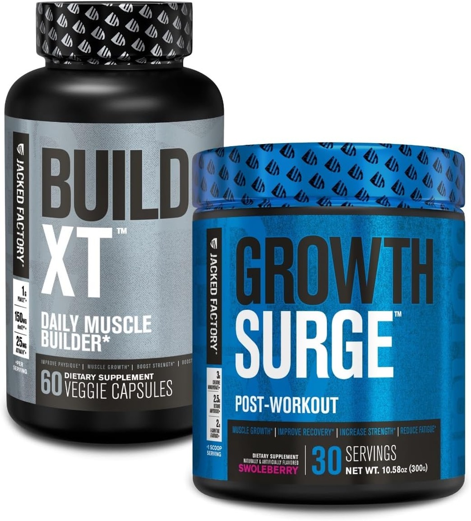 Jacked Factory Build- XT Denní Muscle Builder Dodatek, Růst Přepětí po cvičení Recovery & Muscle Growth