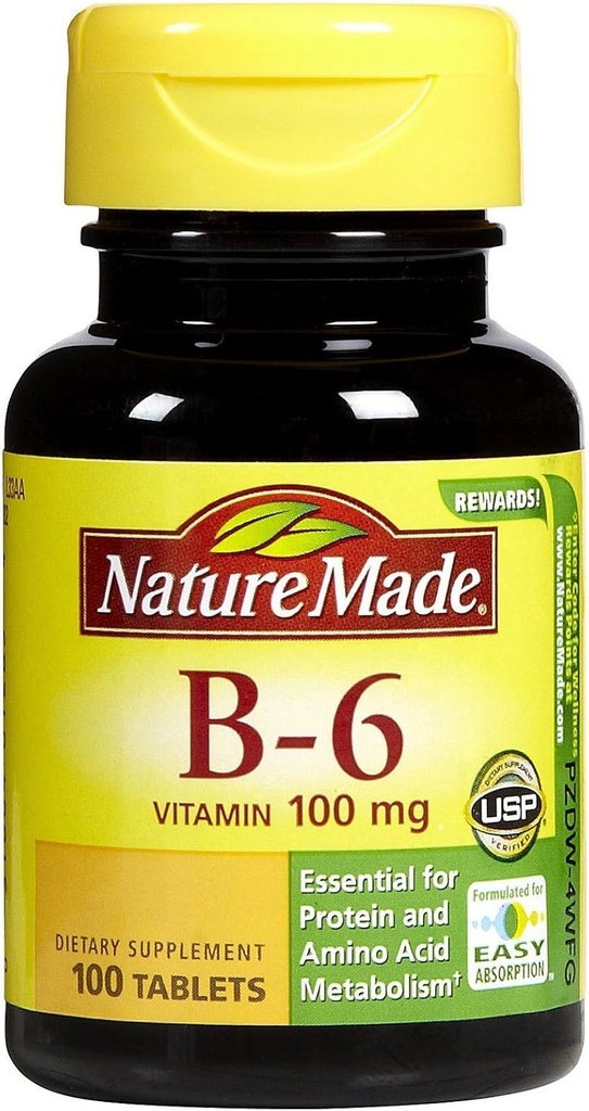 Nature Made Vitamin B6 100 mg Tabs, 100 ne