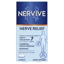 Nervive Nerve Relief, Occasional Nerve Discomfort II, Nerve Relief, Začíná práce v 7 dnech, Bodnutí, Hoření, Alpha Lipoic Acid, B Vitamíny, Turmeric, Ginger, Nervive dodatek, 30 Tablety