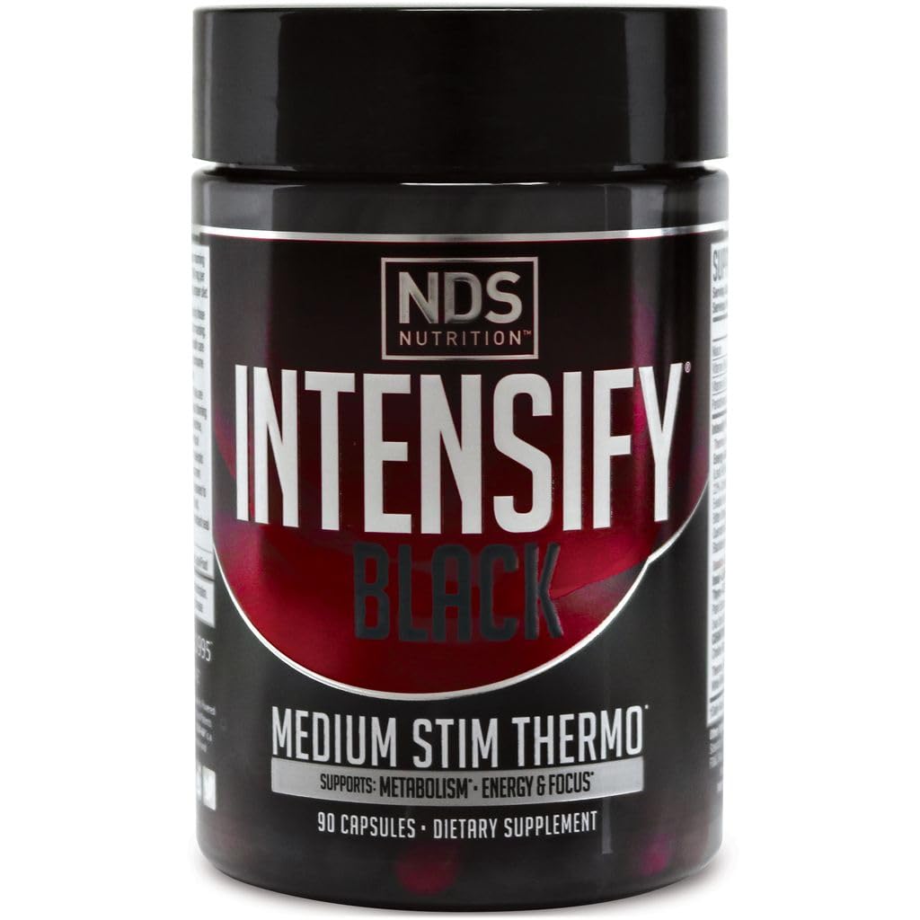 Intenzifikovat NDS Nutrition Black - Termogenní směs s Advantra Z pro tuk a vodu Ztráta - Zvýšení metabolismu, spalovací kalorie, Pomoci potlačit appetit - Zlepšit tělesnou tónu, Svalová definice - 90 Kapsle