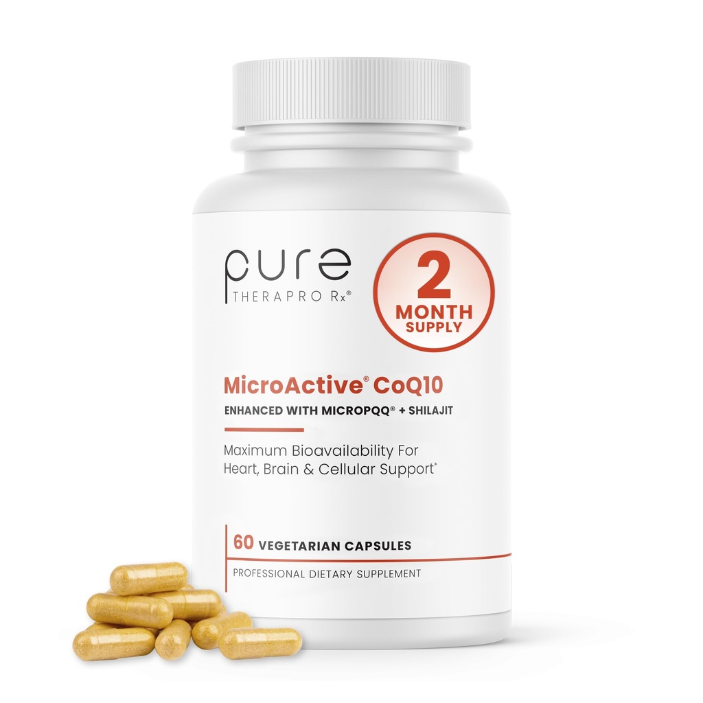 MicroActive CoQ10 Vylepšený mikroPQQ + Shilajit "Setrvalá verze" 60 Veg Caps CLAS124; Pohodlné jednou denně klinické dávky 124; 2 Měsíční zásobování 124; Vegan CLAS124; Farmaceutické stupně