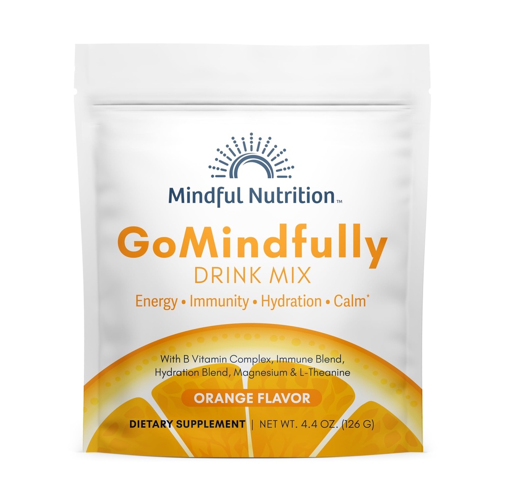 GoMindfully Orange Super Calm Magnesium Powder Drink Mix for Hydration, Recovery, Immunity and Energy with Trace Minerals, Essential Vitamins, L-Theanine and B Vitamin Complex