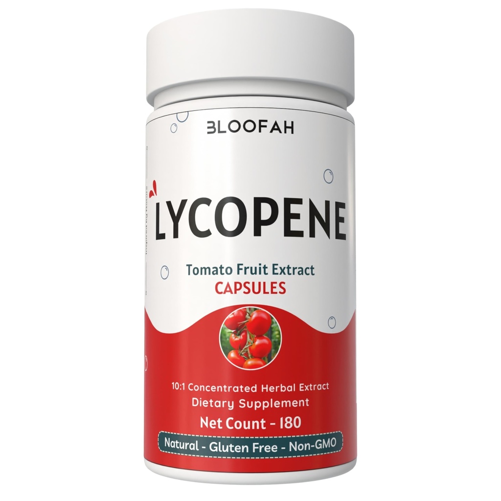 Lycopene Tomato Extract 500mg Kapsle 124; Přírodní Lycopene Rich Herbal dodatek 124; Naturally-Occurring Carotenoid 124; 100% Čisté, Non- GMO & Gluten Free Formule - 180 Počet