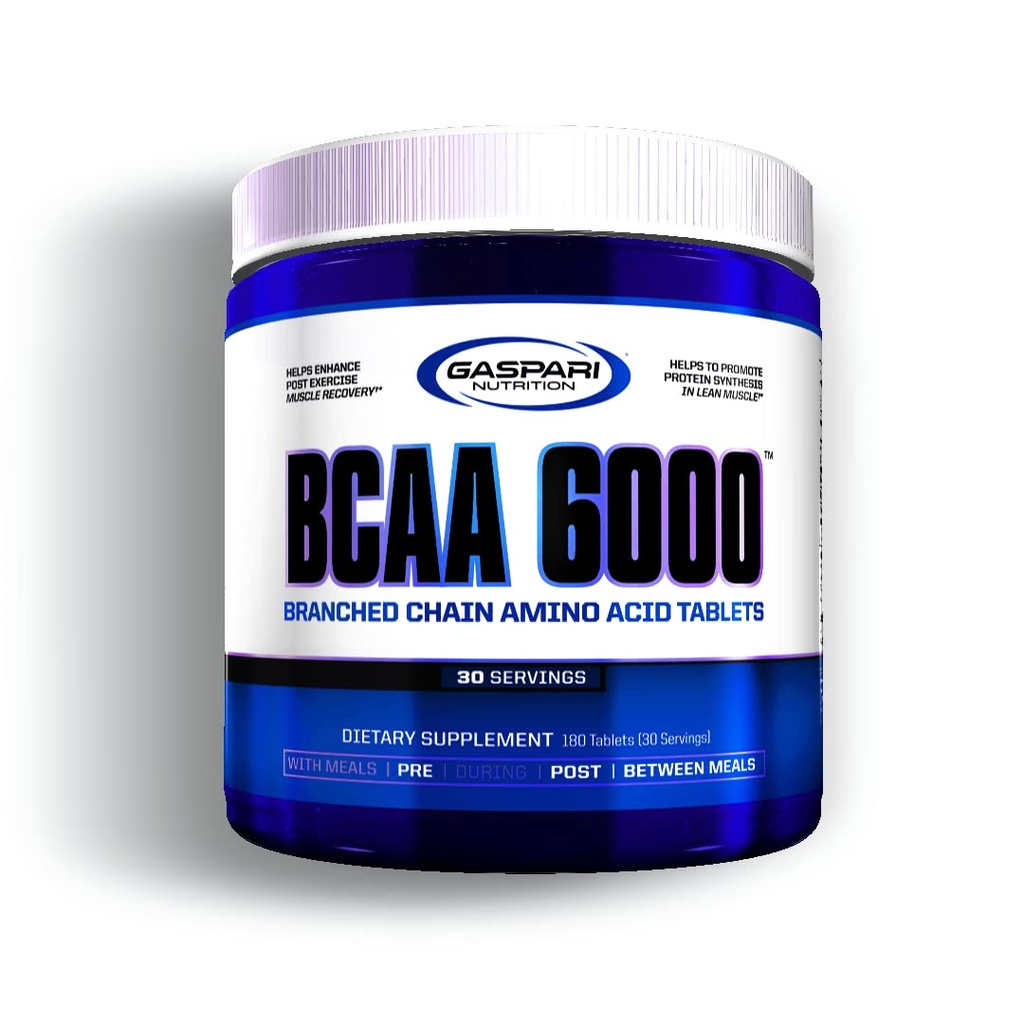 Gaspari Nutrition, BCAA 6000, Branch Chained Amino Acid Tablets, Snížit svalovou bolestivost a únavu, Optimalizovat aerobní a anaerobní sportovní výkon (30 Služeb)