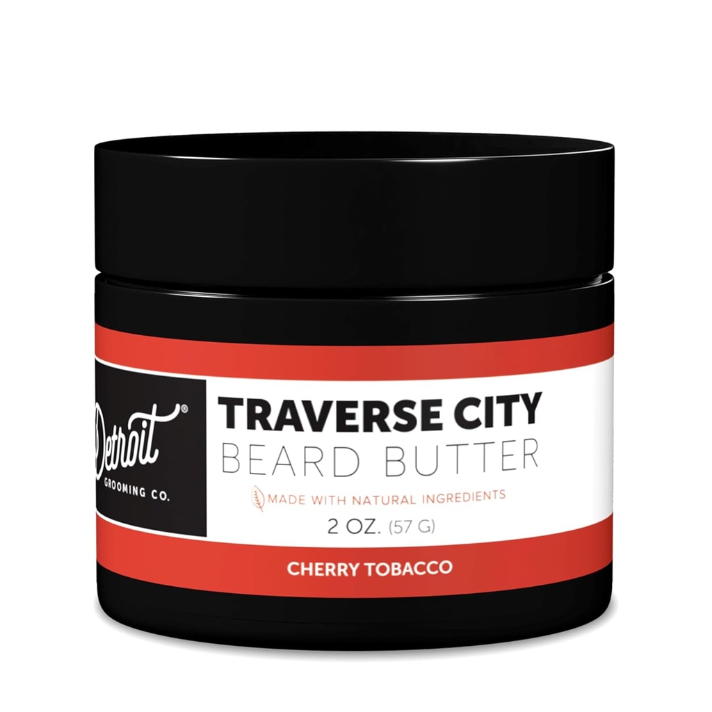 Detroit Grooming Co. Beard Butter for Men CARL 124; Softens, Thickens & Hydrates with Safflower Oil & Shea Butter CARL 124; Traverse City Scent, 2oz