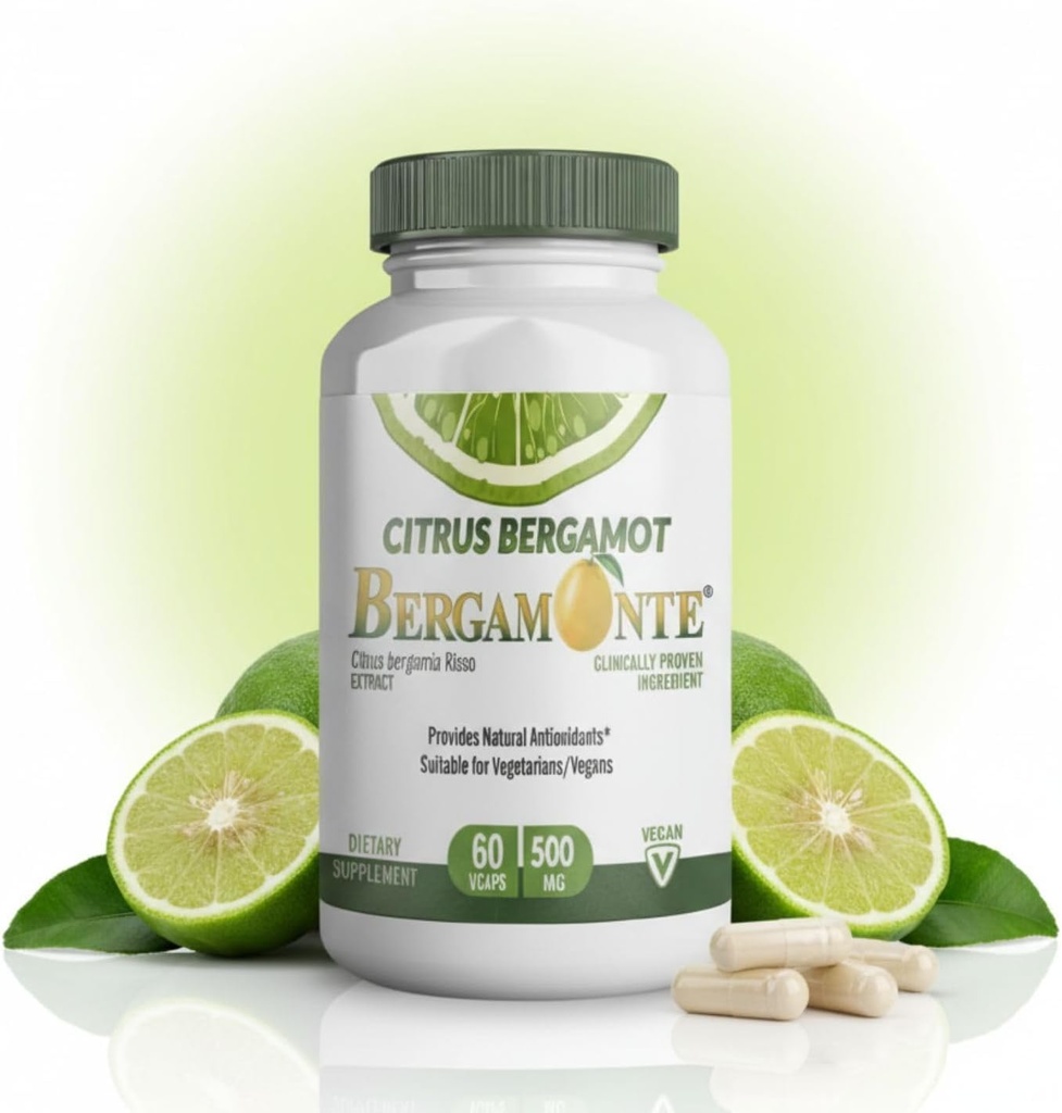Citrus Bergamot Supplement (Citrus Bergamia) 1000 mg na porci (2) 60 Veganských kapslí - Patentovaný Bergamonte