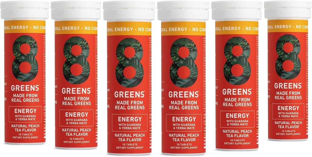 8Zelené Supergreens Tablety CARL 124; Super Zelené Powder Superfood Tablet, Metabolismus Immunity & Focus, Denní Zelené Effervescent Tablety, Organic: Aloe Vera, Spirulina, Chlorella, Energie, 60 Služeb