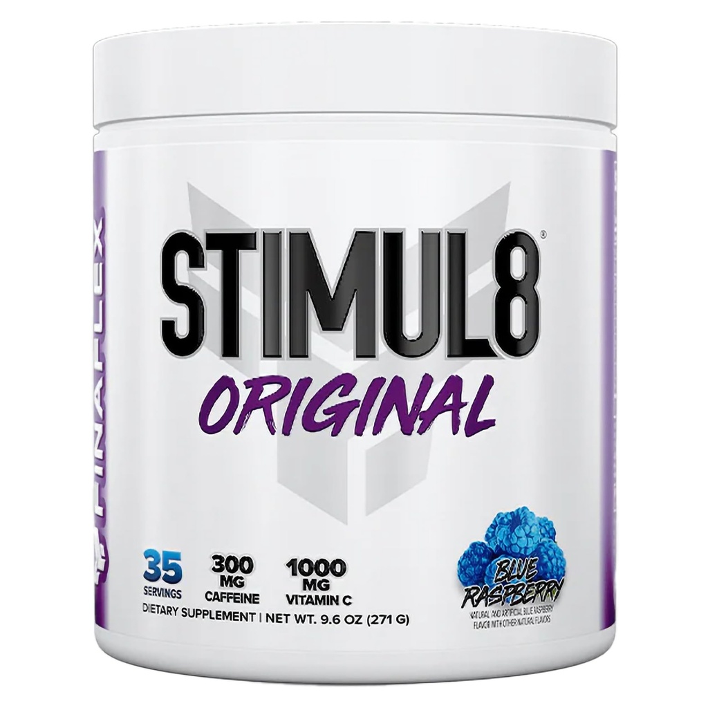 FINAFLEX STIMUL8 Original Pre- Workout, Blue Raspberry - Energy, Strength & Endurance for men & Women - with Caffeine, Beta- Alanin & Vitamin C - 35 Servings