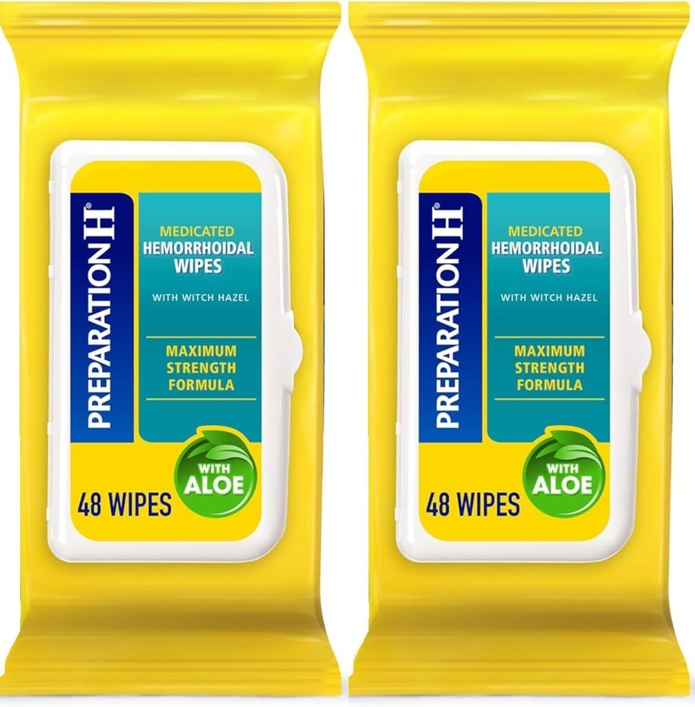 Příprava H Hemoroid Flusable Wipes s Hazel čarodějnice pro kožní podráždění Relief - 48 Počet (balení po 2)