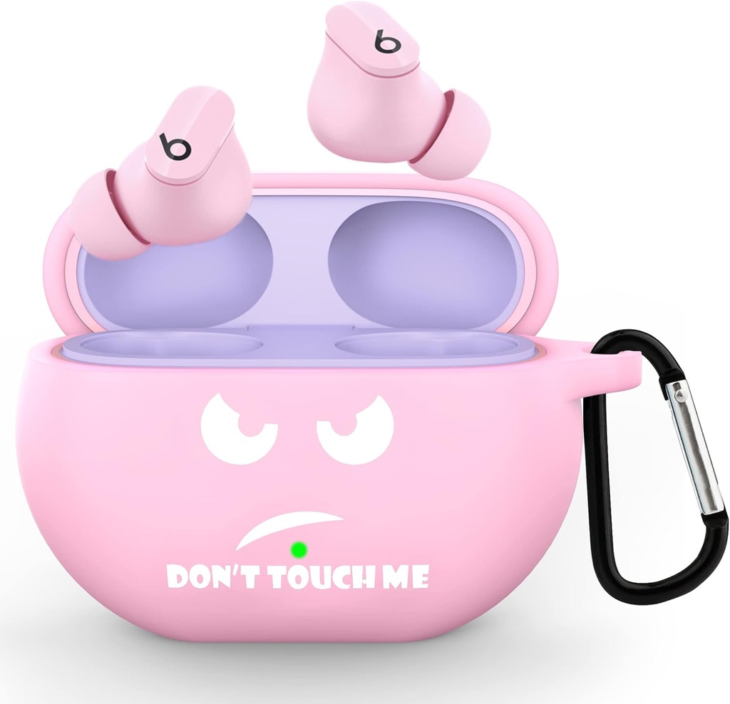 CACOE Silikonový pouzdro pro Beats Studio Buds / Beats Studio Buds + 2023, Ochranná kůže Beats Studio Buds Pouzdra Shockproof Cute Funny Print příslušenství s Keychain Studio Pink