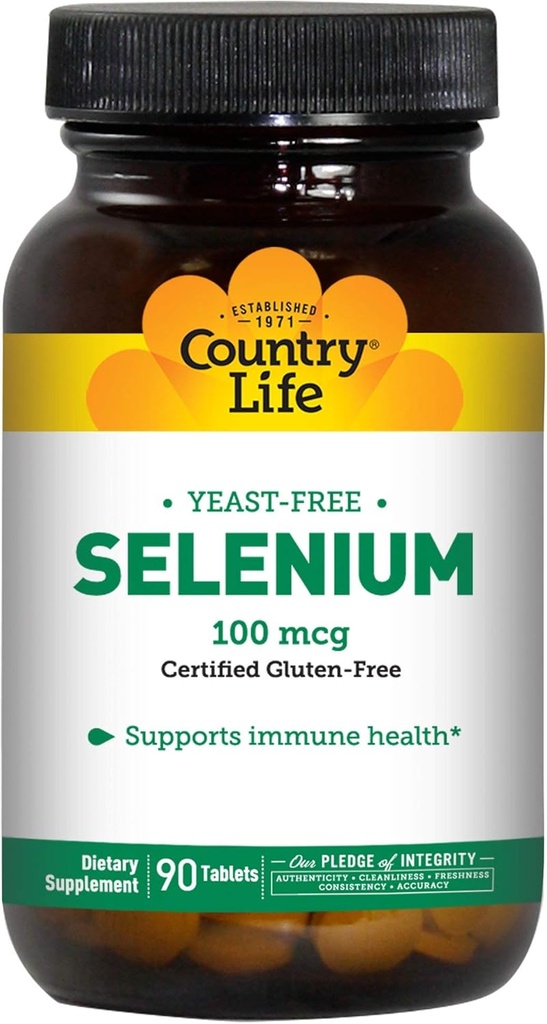 Country Life Selen 100 mcg, Yeast Free - 90 tablet