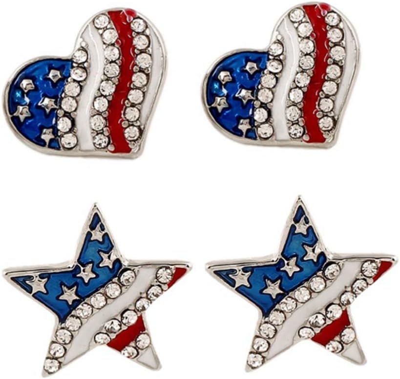 PRETYZOOM Patriotické náušnice americká vlajka Eardrop pro ženy šperky Eardrop Lehké módní stranické doplňky