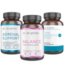Dr. Bright PCOS Basic Kit - Ženská Hormonální rovnováha, Podpora nadledvin a Saw Palmetto Plus