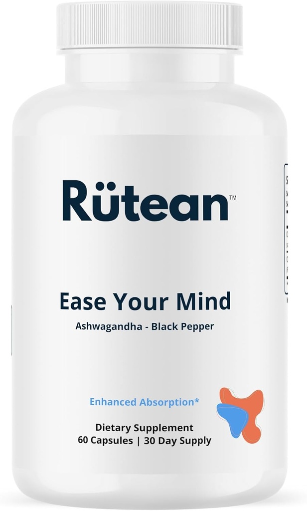 Ease Your Mind - Ashwagandha Extra Strength with BioPerine - Non GMO - 60 Kapsle