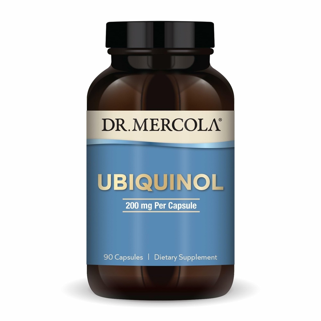 Dr. Mercola Ubiquinol, 90 Servingů (90 kapslí), 200 mg na kapslí, dodatek stravy, podporuje výrobu energie, Non- GMO